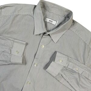 AMI Alexandre Mattiussi Button-Up Stripe Shirt Long Sleeve Men's 42 22x28.5‎